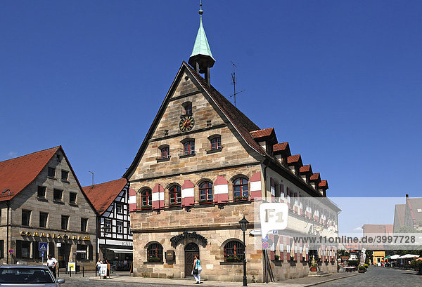 Das alte Rathaus am Marktplatz  Lauf an der Pegnitz  Mittelfranken  Bayern  Deutschland  Europa