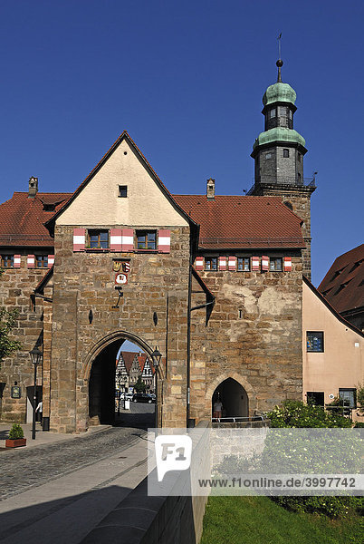 Das alte Nürnberger Tor  Lauf an der Pegnitz  Mittelfranken  Bayern  Deutschland  Europa