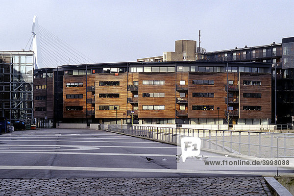 Halfrond  ein modernes Wohngebäude im ehemaligen Hafengebiet  Handelsplein  Kop van Zuid  Rotterdam  Provinz Süd-Holland  Zuid-Holland  Niederlande