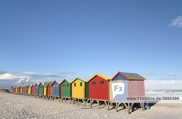 Strandhütten  Muizenberg Beach Strand  Western Cape  Südafrika  Afrika