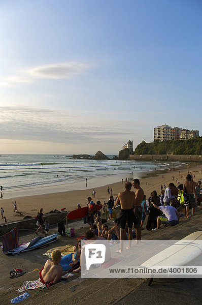 Basque beach in Biarritz  France