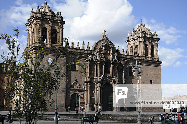 Cathedral  Plaza de Armas  historic town centre  Cusco  Peru  South America  Latin America