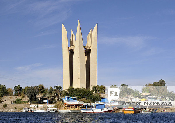 Lotus Flower Denkmal des Bildhauers Ernst Neizvestny, Assuan-Staudamm, Ägypten, Nord-Afrika