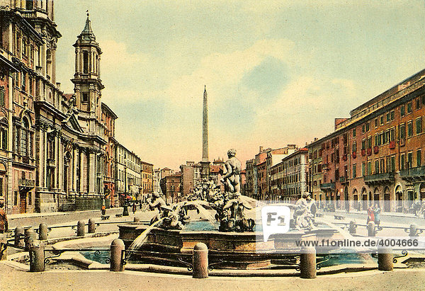 Historical photo around 1930  Moor Fountain  Rome  Latium  Italy  Europe
