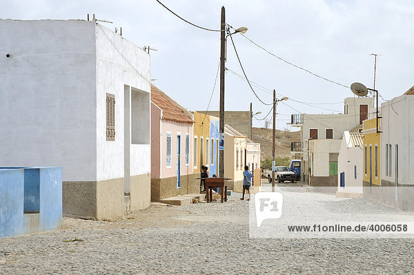 Houses in Povacao Velha  Boa Vista Island  Republic of Cape Verde  Africa