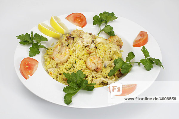 Paella mit Meeresfrüchten  spanische Spezialität - Rezeptdatei vorhanden