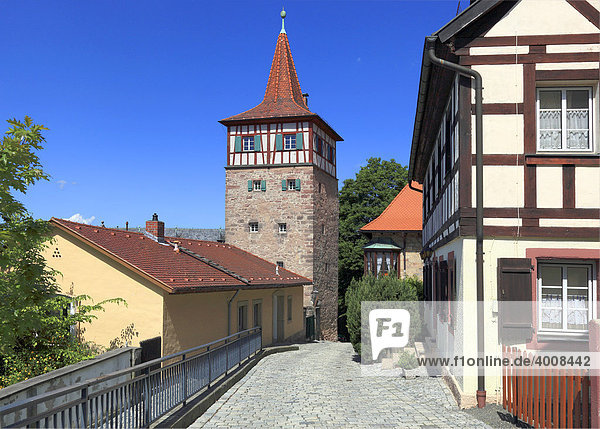 Der Rote Turm am Festungsberg  Kulmbach  Oberfranken  Bayern  Deutschland  Europa