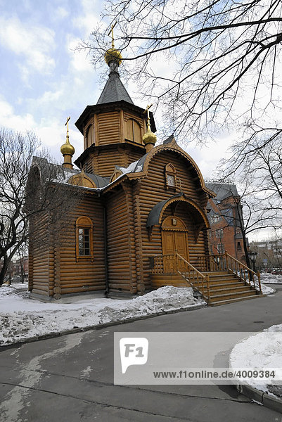 Russische Holzkirche  Moskau  Russland