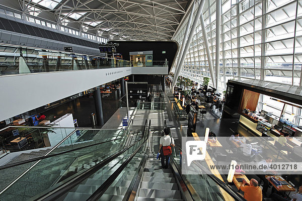 Departure hall of Zurich Airport  Switzerland  Europe