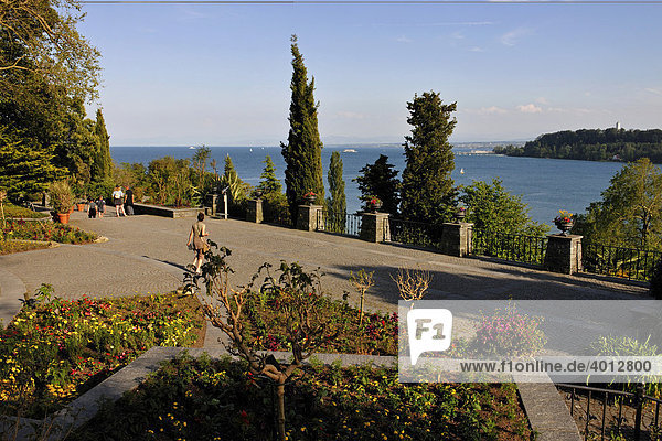 View from Mainau Island over Lake Constance  Baden-Wuerttemberg  Germany  Europe