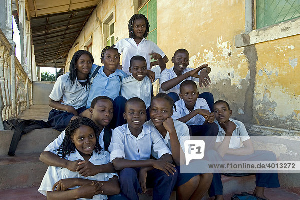 Group of students in Quelimane  Mozambique  Africa