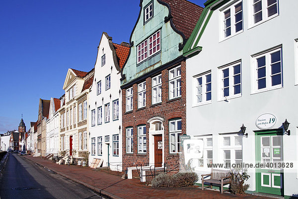Historische Giebelhäuser in der Altstadt von Glückstadt  Am Hafen  Schleswig-Holstein  Deutschland