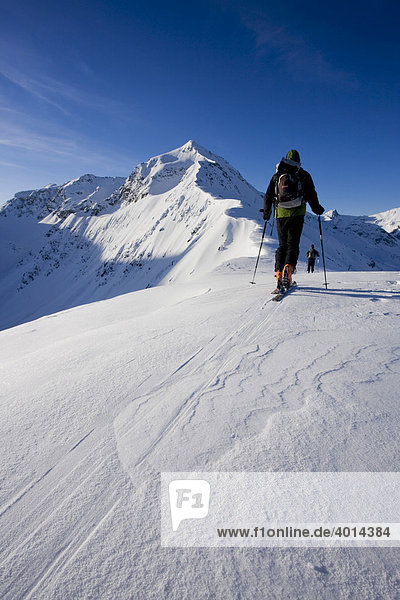 Ski touring in the high mountains  Verwall Alps  North Tyrol  Austria  Europe