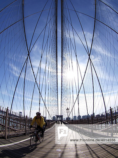 Brooklyn Bridge  Manhattan  New York City  USA  United States of America