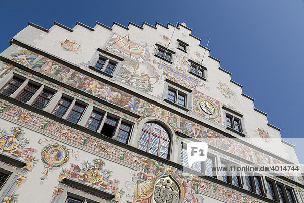 Fassade  Wandmalereien  Altes Rathaus  Bodensee  Lindau  Bayern  Deutschland