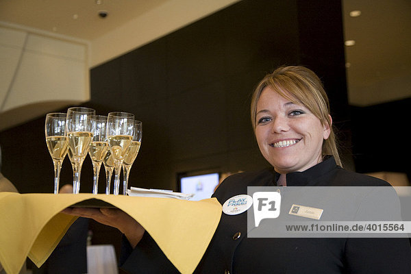 Waitress serves drinks at the Greektown Casino-Hotel  Detroit  Michigan  USA