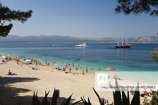 Strand Goldenes Horn  Bol  Insel Brac  Dalmatien  Kroatien  Adria  Mittelmeer  Europa