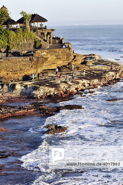 Tourists at the Tanah Lot Temple  Bali  Indonesia