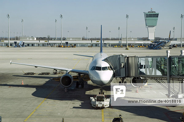 Gate am Flughafen München  Bayern  Deutschland  Europa