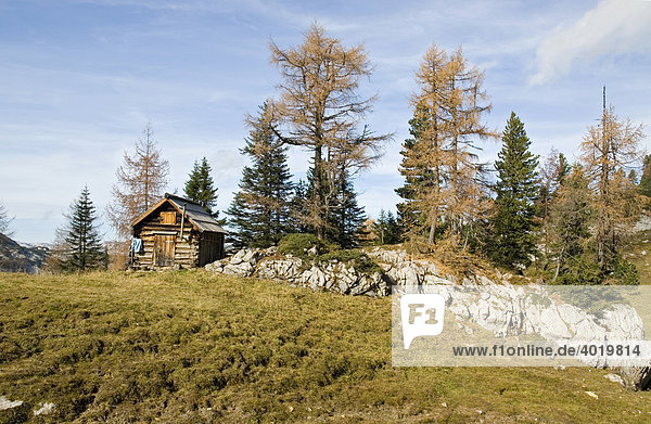 Almhütte im Toten Gebirge  Steiermark  Österreich  Europa