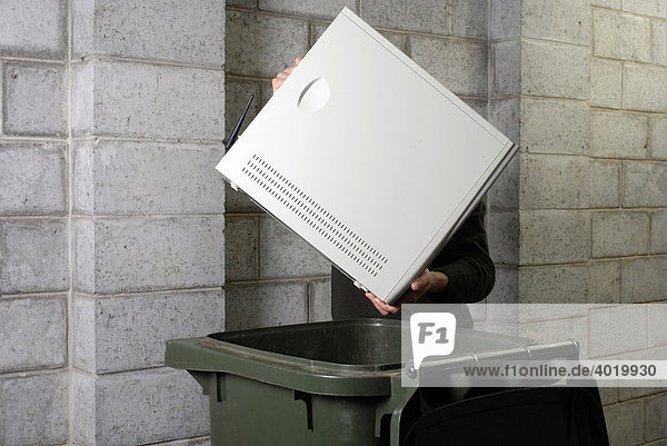 Disposing of obsolete computer technology in a wheelie bin
