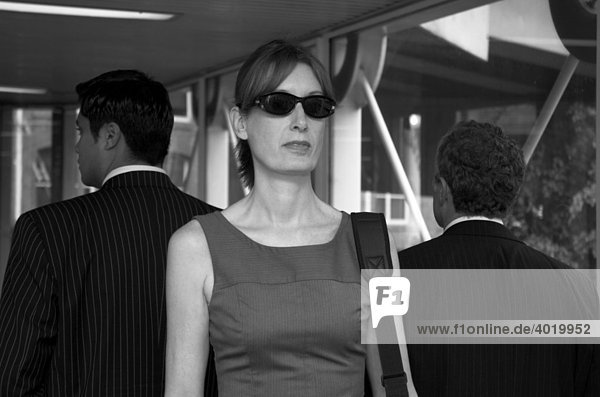 Attractive mature business woman  black and white photo