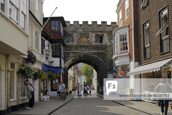 Gate leading to the city centre of Salisbury  South England  United Kingdom  Europe