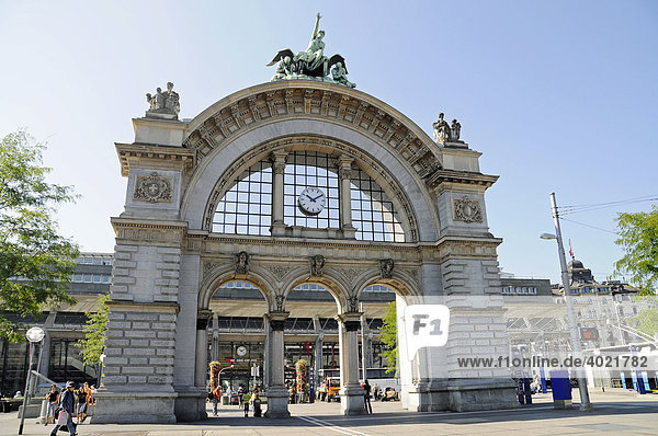 Archway  memorial  train station  Lucerne  Switzerland  Europe