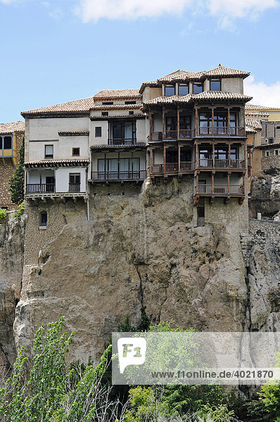 Die hängenden Häuser  las casas colgadas  Unesco Weltkulturerbe  Cuenca  Kastilien La Mancha  Spanien  Europa