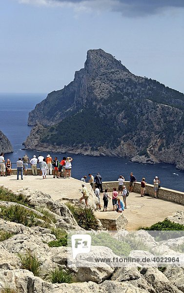 Lookout terrace  Cap Formentor  Majorca  Balearic Islands  Spain  Europe