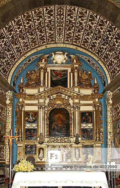 Altar  Kloster Lluc  El Santuari de Lluc  Wallfahrtskirche  Escorca  Mallorca  Balearen  Spanien  Europa