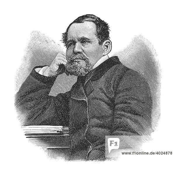Holzschnitt  Heinrich Rudolf Constanz Laube  Portrait