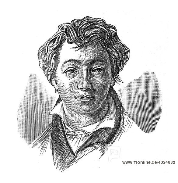 Holzschnitt  Christian Johann Heinrich Heine  Portrait