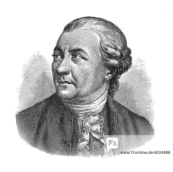 Holzschnitt  Friedrich Gottlieb Klopstock  Portrait