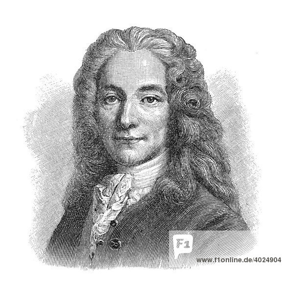 Holzschnitt  Voltaire  Portrait