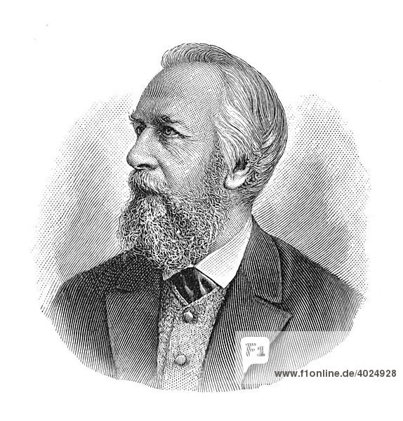 Holzschnitt  Ernst Heinrich Philipp August Haeckel  Portrait