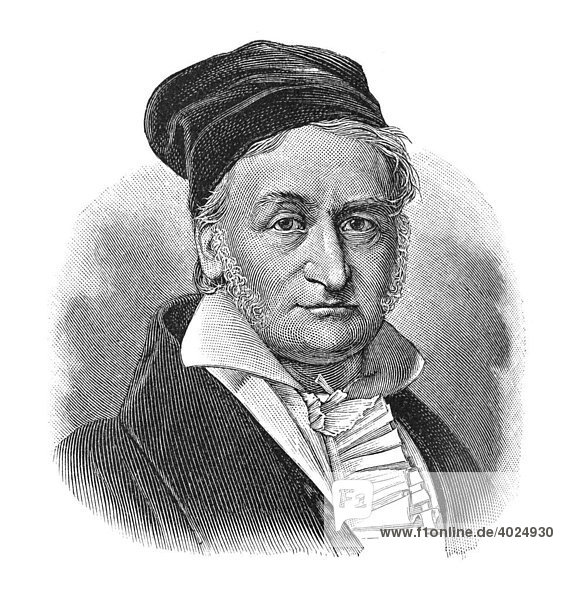 Holzschnitt  Johann Carl Friedrich Gauß  Portrait