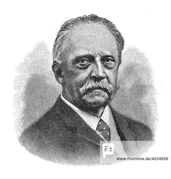 Holzschnitt  Hermann Ludwig Ferdinand von Helmholtz  Portrait