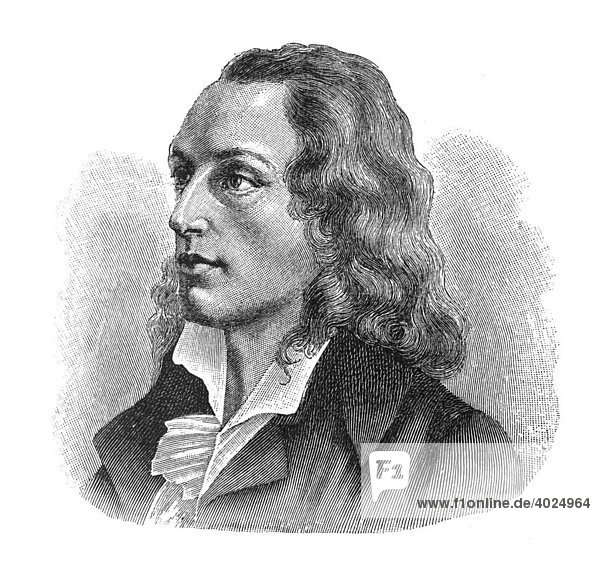 Holzschnitt  Friedrich Schiller  Portrait