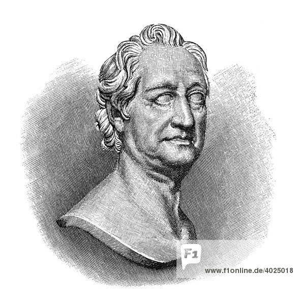 Holzschnitt  Johann Wolfgang von Goethe  Portrait