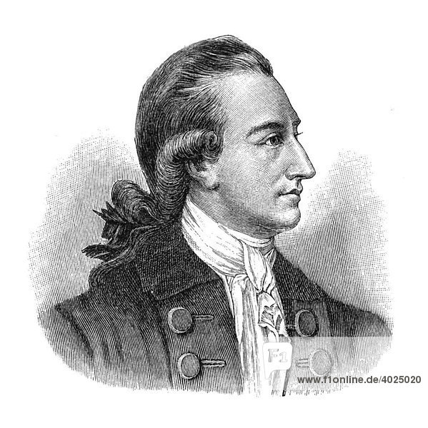 Woodcut  Johann Wolfgang von Goethe  portrait