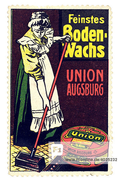 Reklamemarke  Feinstes Bodenwachs  Union Augsburg