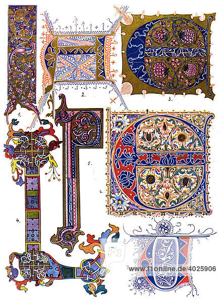 Initialen und Miniaturmalerei  Das Mittelalter  Das mittelalterliche Ornament in England  Westwood  Facsimiles of the miniatures
