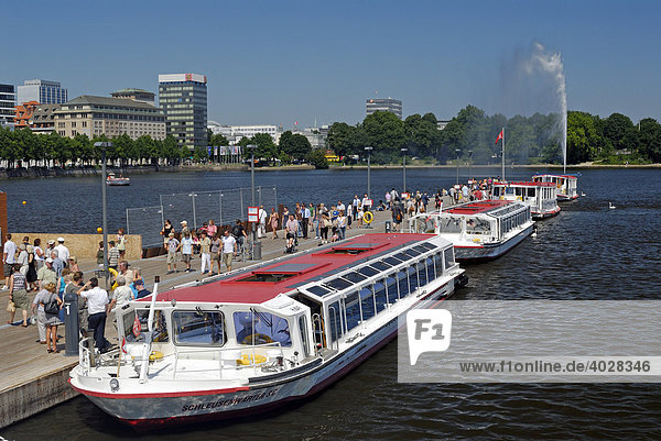 Alster Lake steamer quay in Hamburg  Germany  Europe