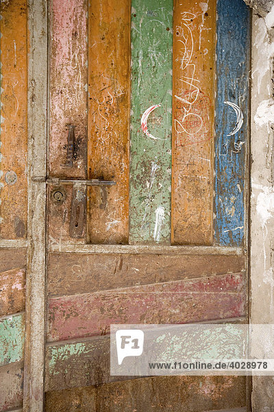 Bemalte Tür  Altstadt  Sana´a  Unesco Weltkulturerbe  Jemen  Naher Osten