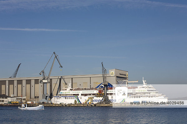 Neubau einer Doppelendfähre auf der Werft Flensburger Schiffbau Gesellschaft  FSG  Flensburg  Norddeutschland  Deutschland  Europa
