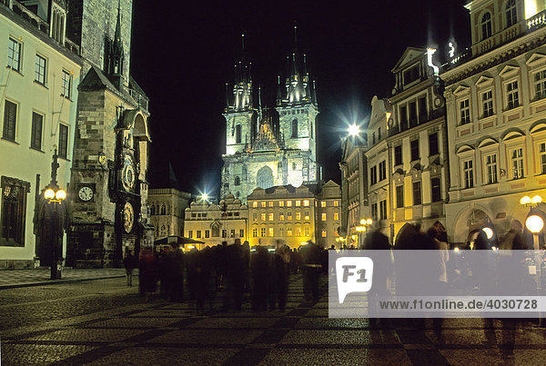 Old Town Square and the Tyn Cathedral  Prague  Czechia  Europe