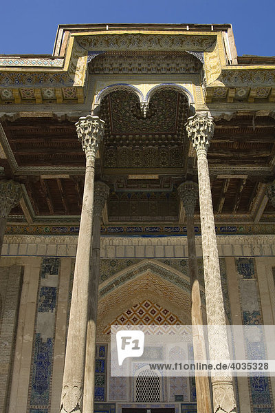 Bolo Hauz Mosque  Bukhara  UNESCO World Heritage Site  Uzbekistan  Central Asia