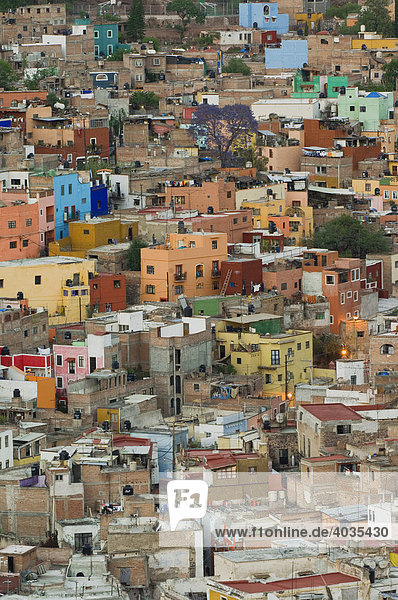 Aussicht auf die historische Stadt Guanajuato  Welterbe der UNESCO  Provinz Guanajuato  Mexiko