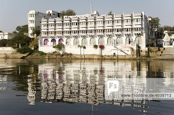 Hotel am Pichola-See  Udaipur  Rajasthan  Indien  Südasien